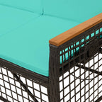 Garten Liegesofa Set Schwarz und Türkis 164 x 164 x 112 cm