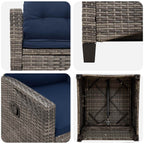 Gartenstuhl 2 pcs Grau und Marineblau 56 x 60 x 112 cm