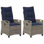 Gartenstuhl 2 pcs Grau und Marineblau 56 x 60 x 112 cm