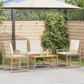Gartenmöbel Set 4 pcs Natürlich und Cremweiß