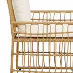 Gartenmöbel Set 3 pcs Natürlich und Cremweiß
