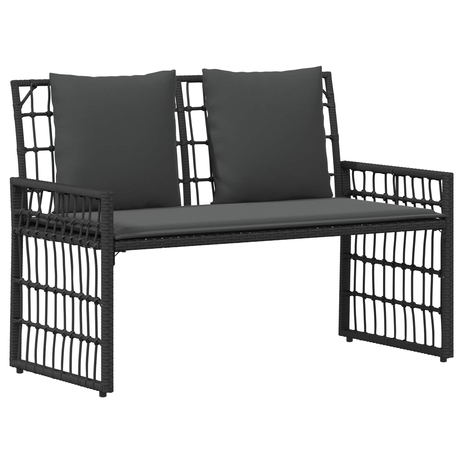 Bank Outdoor Uni Schwarz und Dunkelgrau 116 x 55 x 82 cm