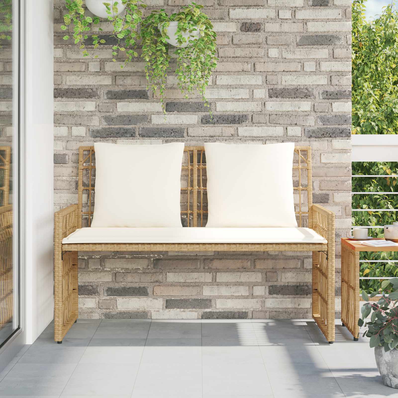 Bank Outdoor Uni Natur und Creme 116 x 55 x 82 cm