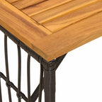 Tisch für Outdoor Schwarz 80 x 40 x 40 cm Stahl und Poly Rattan