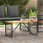 Tisch für Outdoor Schwarz 80 x 40 x 40 cm Stahl und Poly Rattan