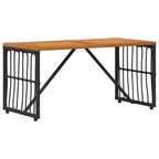 Tisch für Outdoor Schwarz 80 x 40 x 40 cm Stahl und Poly Rattan