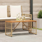 Tisch für Outdoor Natur 80 x 40 x 40 cm Stahl und Poly Rattan