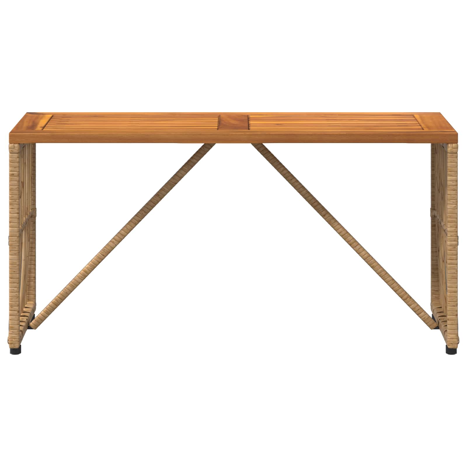 Tisch für Outdoor Natur 80 x 40 x 40 cm Stahl und Poly Rattan