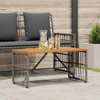 Tisch für Outdoor Grau 80 x 40 x 40 cm Stahl und Poly Rattan