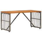 Tisch für Outdoor Grau 80 x 40 x 40 cm Stahl und Poly Rattan