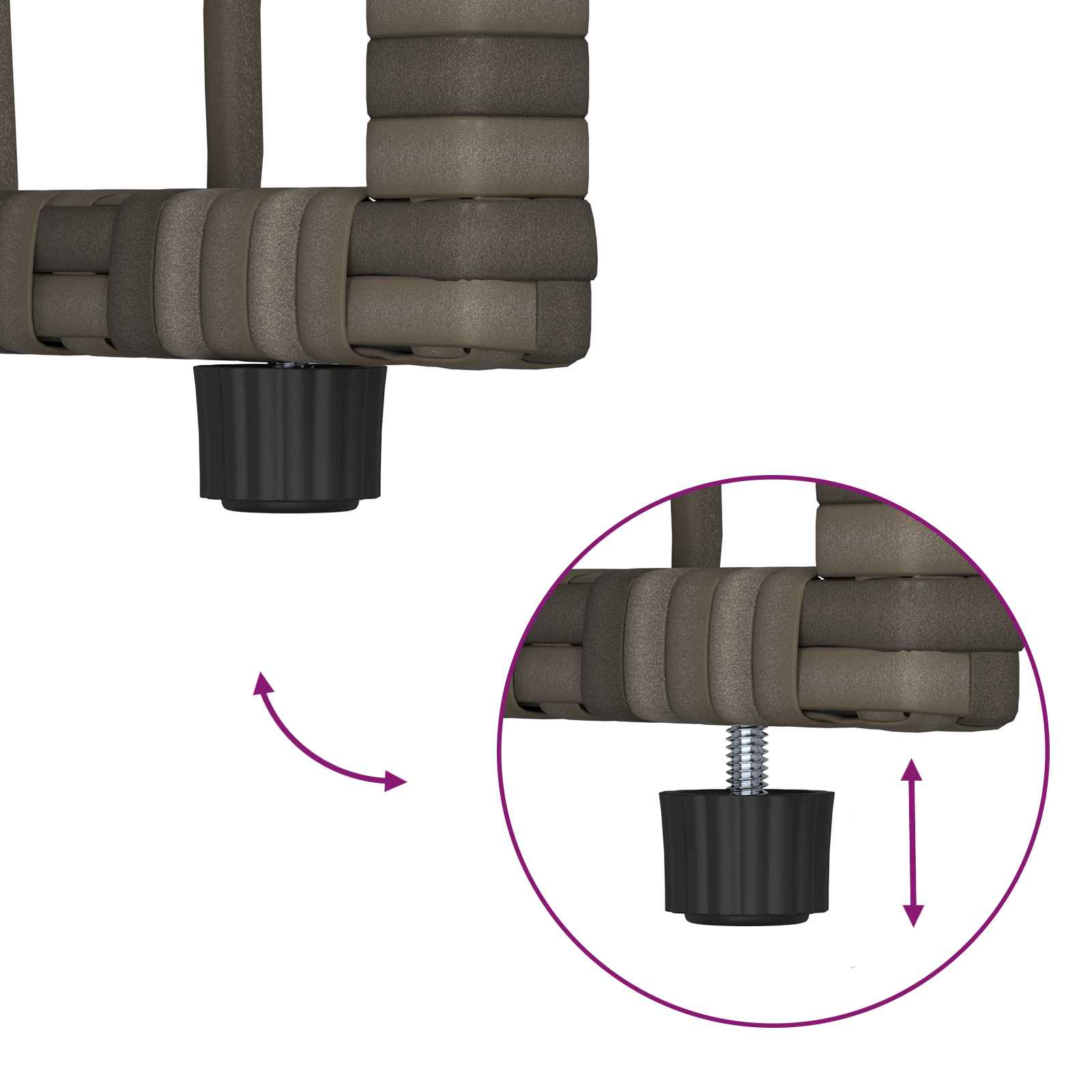Tisch für Outdoor Grau 80 x 40 x 40 cm Stahl und Poly Rattan