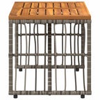 Tisch für Outdoor Grau 80 x 40 x 40 cm Stahl und Poly Rattan
