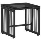 Gartenmöbel Set 11 pcs Schwarz und Türkis Poly-Rattan