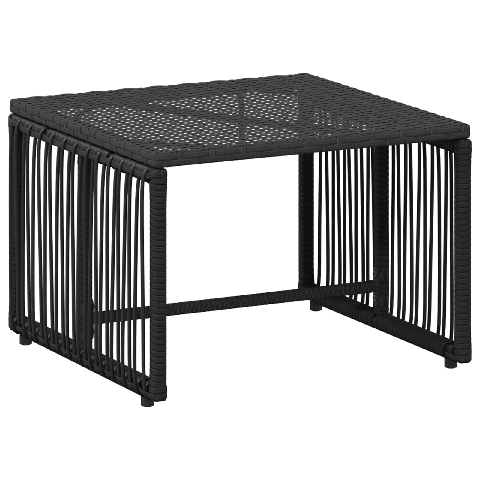 Gartenmöbel Set 11 pcs Schwarz und Türkis Poly-Rattan