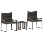 Gartenmöbel Set 7 pcs Grau und Dunkelgrau Poly-Rattan