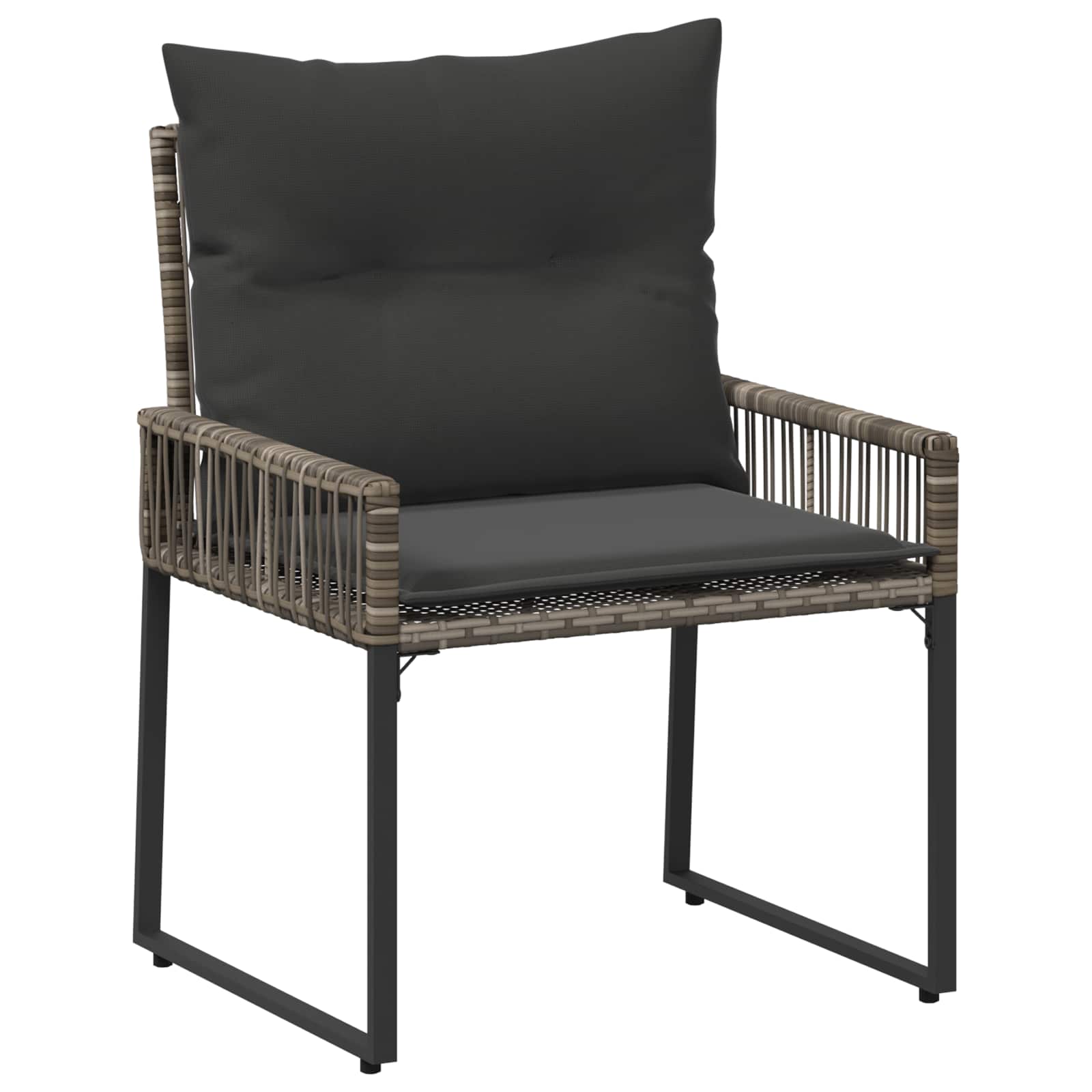 Gartenmöbel Set 7 pcs Grau und Dunkelgrau Poly-Rattan