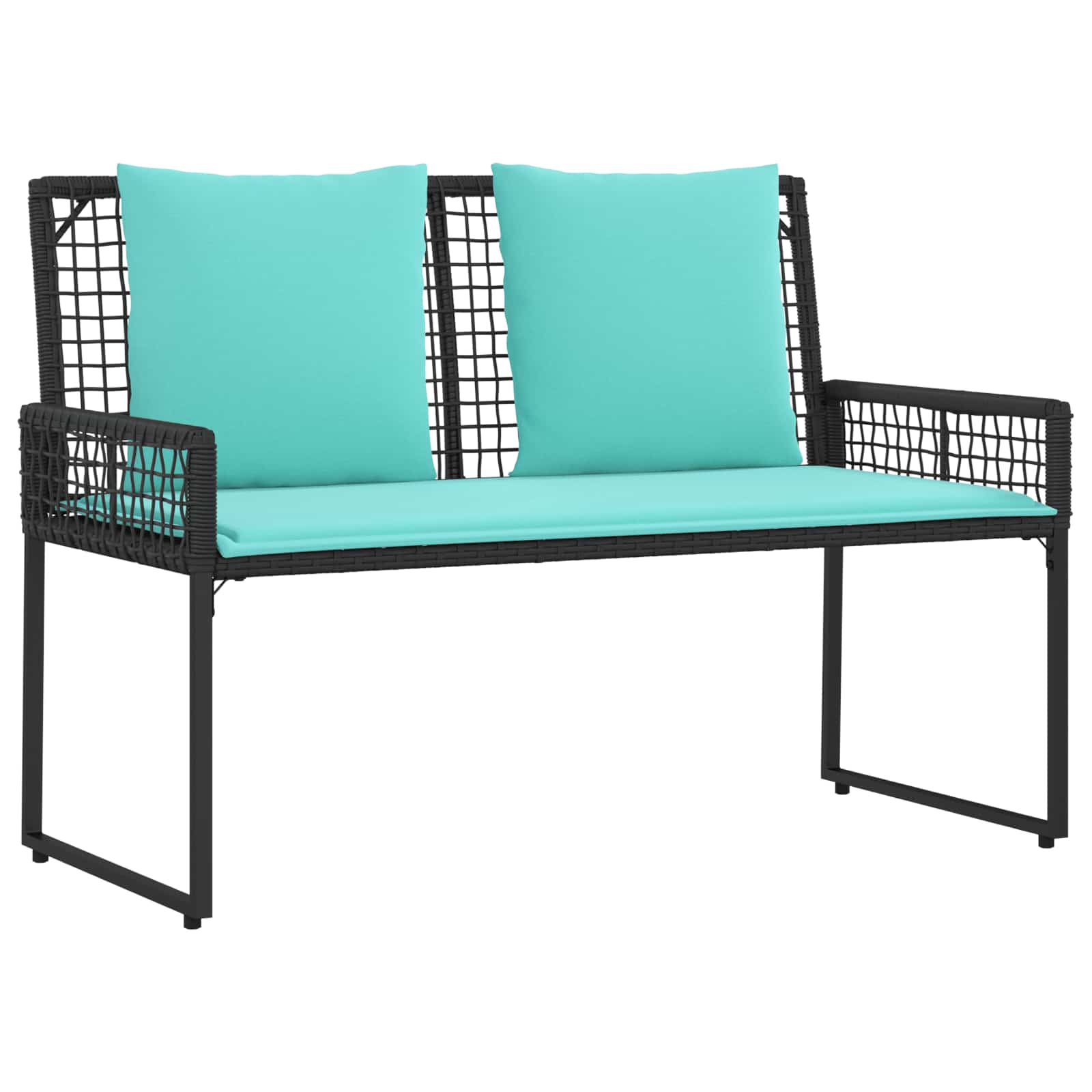 Gartenmöbel-Set mit Kissen 4 pcs Schwarz und Türkis