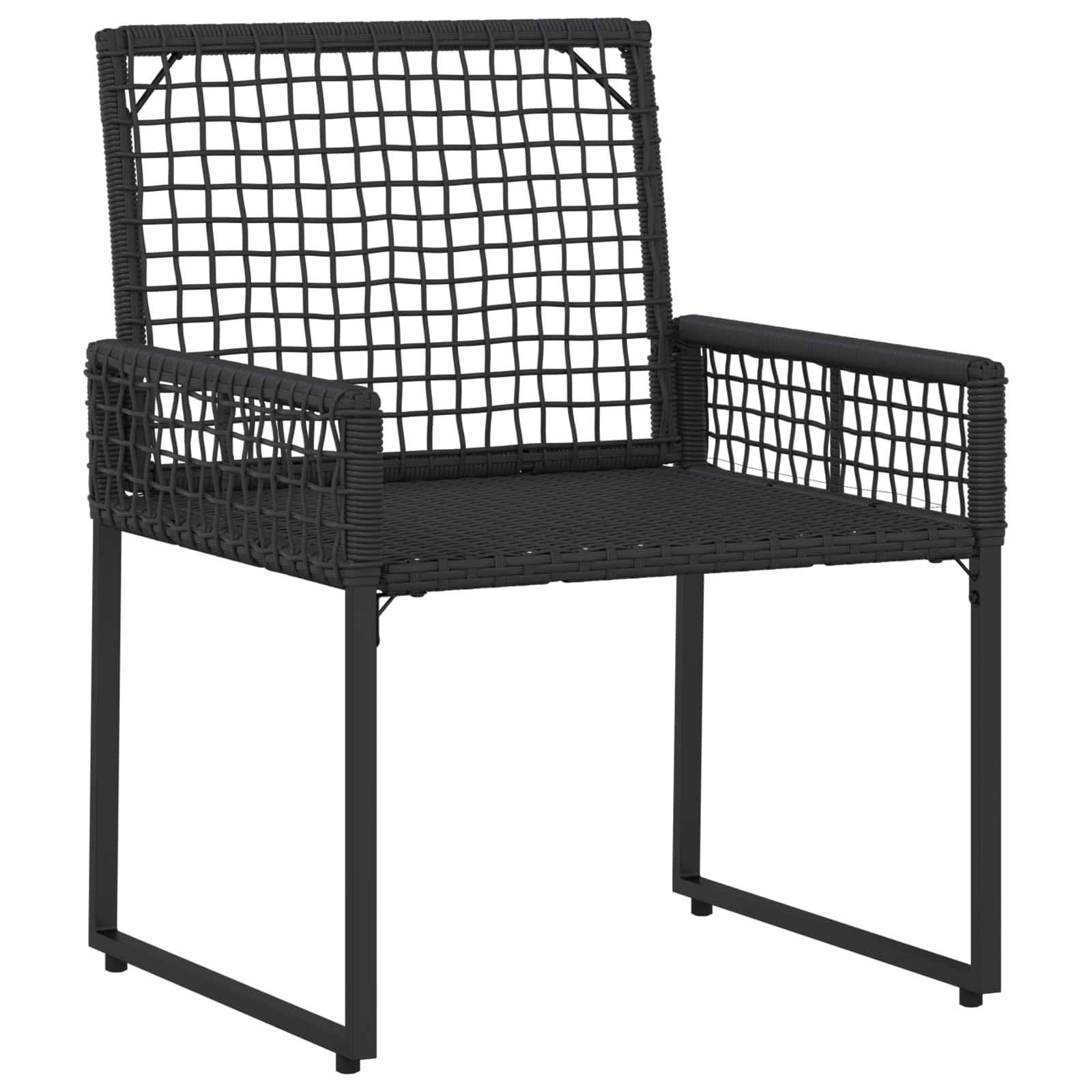 Gartenmöbel-Set mit Kissen 5 pcs Schwarz und Weiß