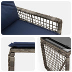Gartenmöbel-Set mit Kissen 5 pcs Grau und Marineblau