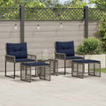 Gartenmöbel-Set mit Kissen 5 pcs Grau und Marineblau