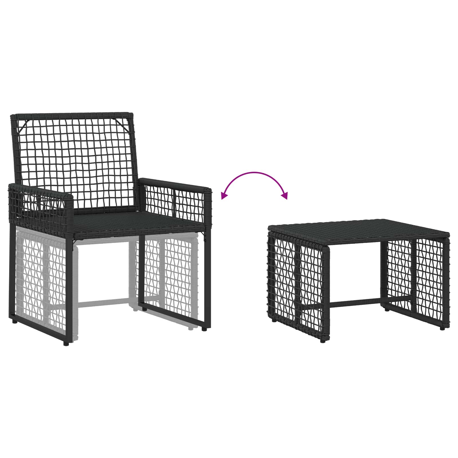 Gartenmöbel-Set mit Kissen 5 pcs Schwarz und Türkis