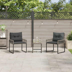 Gartenmöbel-Set mit Kissen 3 pcs Grau