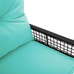 Bank Outdoor mit Kissen Schwarz und Türkis 118 x 55 x 82 cm
