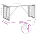 Tisch für Outdoor Grau und Schwarz 80 x 40 x 40 cm
