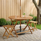 Klappbarer Gartentisch Natur Ø110 x 75 cm Massivholz Akazie
