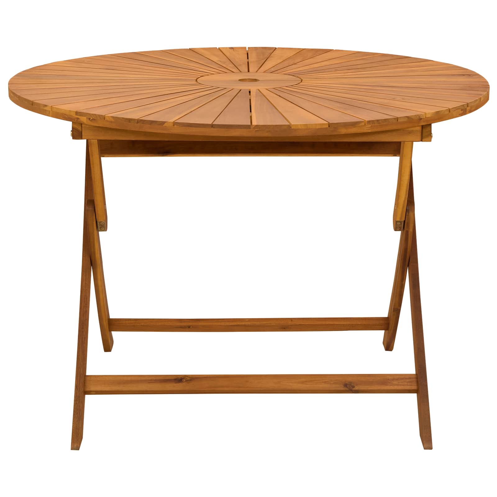Klappbarer Gartentisch Natur Ø110 x 75 cm Massivholz Akazie