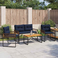 Gartenmöbel Set mit Kissen 4 pcs Marineblau