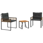 Gartenmöbel Set mit Kissen 3 pcs Blassgrau