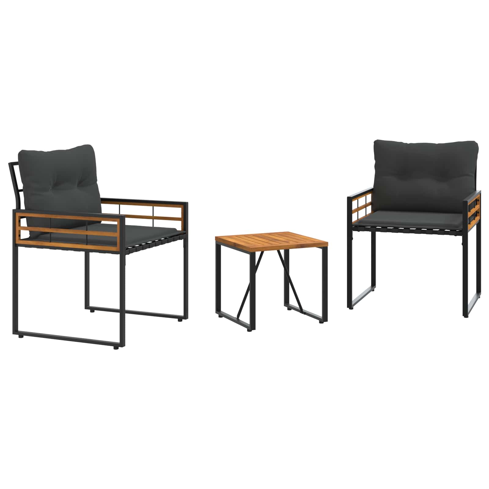 Gartenmöbel Set mit Kissen 3 pcs Blassgrau