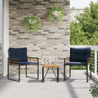Gartenmöbel Set mit Kissen 3 pcs Marineblau