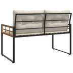 Holz-Lagenbank mit Kissen Uni mit Kissen Creme 114 x 55 x 77 cm