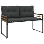 Holz-Lagenbank mit Kissen Uni Blassgrau 114 x 55 x 77 cm