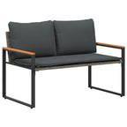 Bank mit Kissen Grau und Dunkelgrau 115 x 65 x 72 cm Rattan