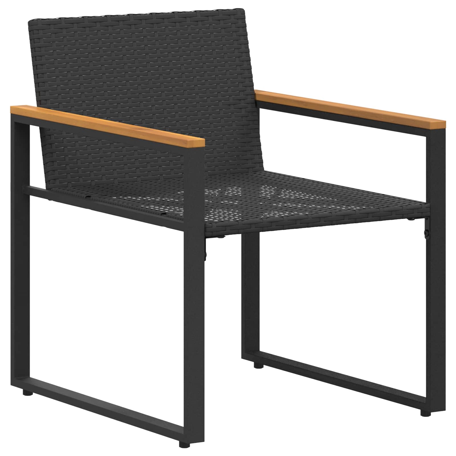 Möbelsets mit Kissen 3 pcs Schwarz und Cremeweiß Rattan