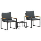 Möbelsets mit Kissen 3 pcs Grau und Dunkelgrau Rattan