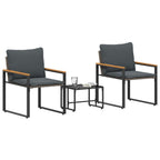 Möbelsets mit Kissen 3 pcs Grau und Dunkelgrau Rattan