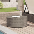 Couchtisch für draußen Grau Ø 68 x 30 cm Poly-Rattan
