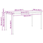 Bartisch Natur 200 x 100 x 105 cm Massives Kiefernholz