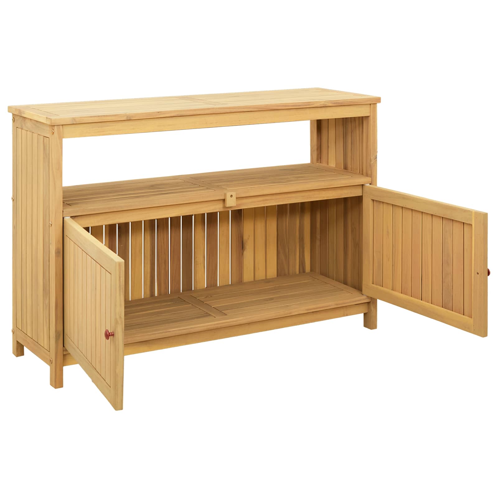 Gartenkonsole Tisch Helles Akazienholz 110 x 35 x 75 cm