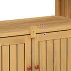 Gartenkonsole Tisch Helles Akazienholz 110 x 35 x 75 cm