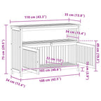Gartenkonsole Tisch Helles Akazienholz 110 x 35 x 75 cm