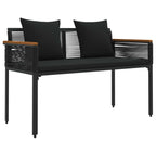 Gartenmöbel Set mit Kissen 4 pcs Schwarz Poly-Rattan