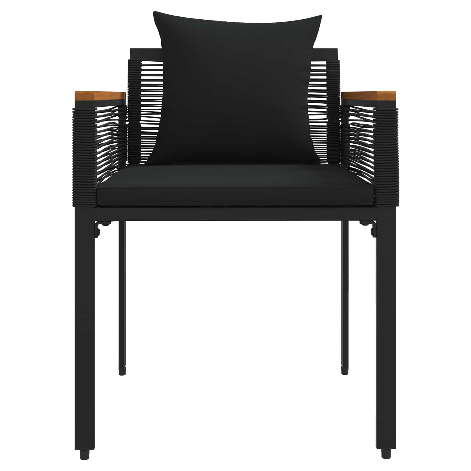 Gartenmöbel Set mit Kissen 4 pcs Schwarz Poly-Rattan