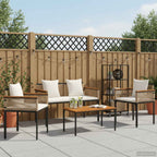 Gartenmöbel Set mit Kissen Beige und Cremeweiß Poly-Rattan