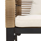 Gartenmöbel Set mit Kissen Beige und Cremeweiß Poly-Rattan