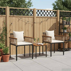 Gartenmöbel Set mit Kissen Beige und Cremeweiß Poly-Rattan